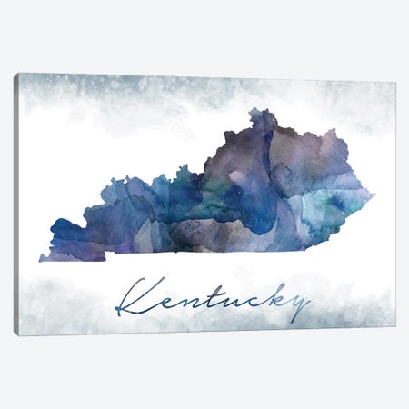 Kentucky State Bluish Canvas Print #WDA193} by WallDecorAddict Canvas Art Print