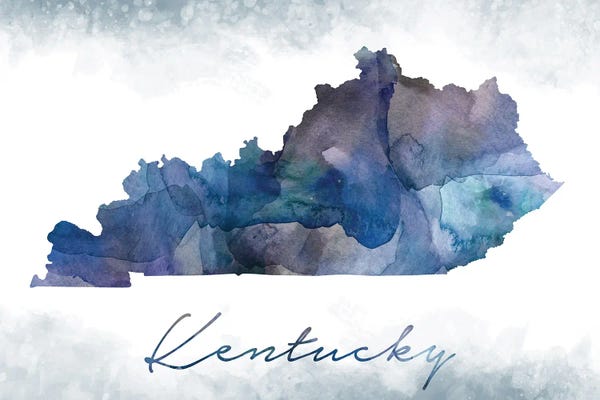 Maps: Kentucky State Bluish by WallDecorAddict