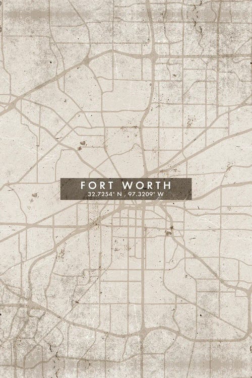 Fort Worth City Map Abstract Style