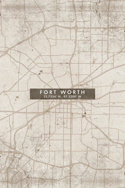 Fort Worth: Fort Worth City Map Abstract Style by WallDecorAddict