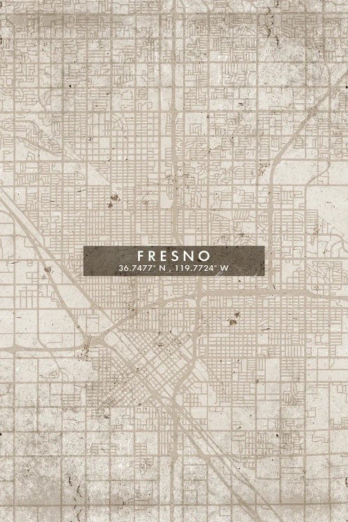 Fresno City Map Abstract Style
