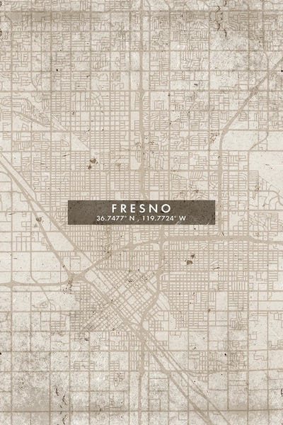 Fresno City Map Abstract Style