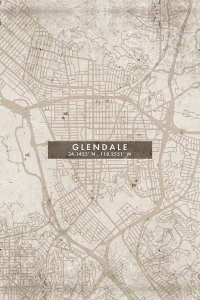 Glendale City Map Abstract Style by WallDecorAddict canvas print