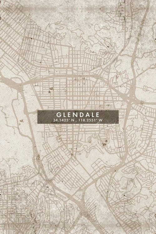 Glendale City Map Abstract Style