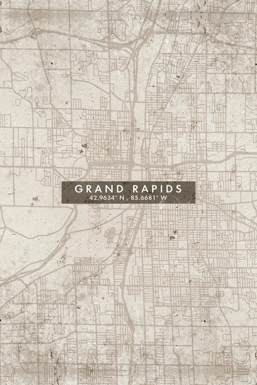 Grand Rapids City Map Abstract Style