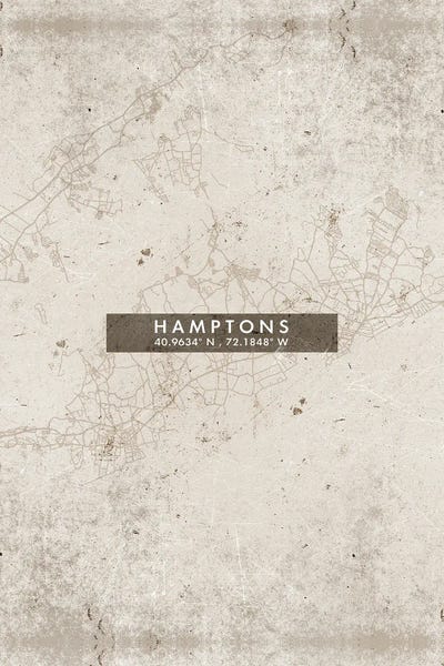 Hamptons City Map Abstract Style by WallDecorAddict canvas print