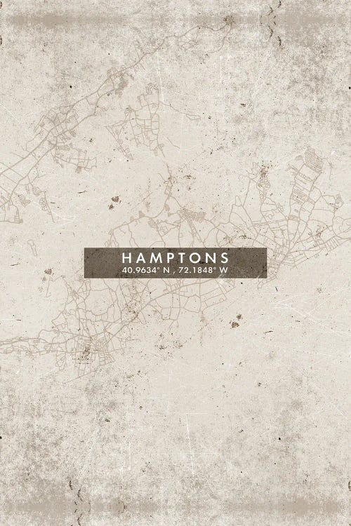 Hamptons City Map Abstract Style