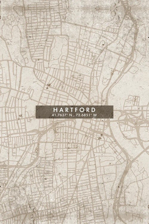 Hartford City City Map Abstract Style