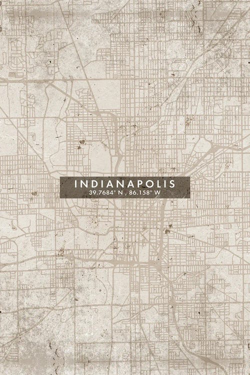 Indianapolis City Map Abstract Style