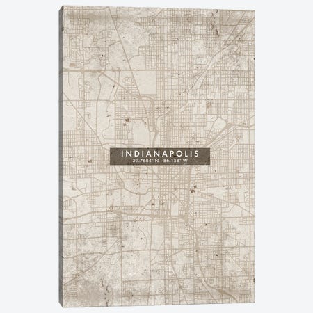 Indianapolis City Map Abstract Style Canvas Print #WDA1948} by WallDecorAddict Art Print