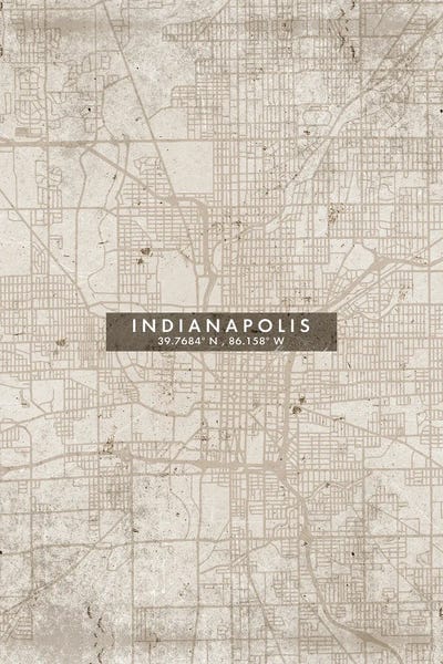 Indiana: Indianapolis City Map Abstract Style by WallDecorAddict