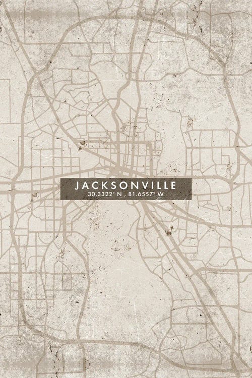 Jacksonville City Map Abstract Style