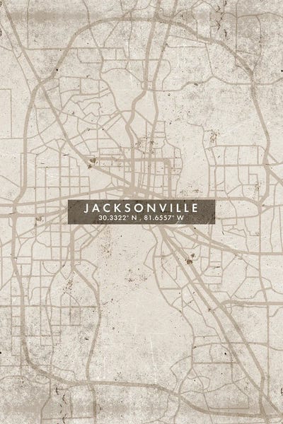 Jacksonville: Jacksonville City Map Abstract Style by WallDecorAddict