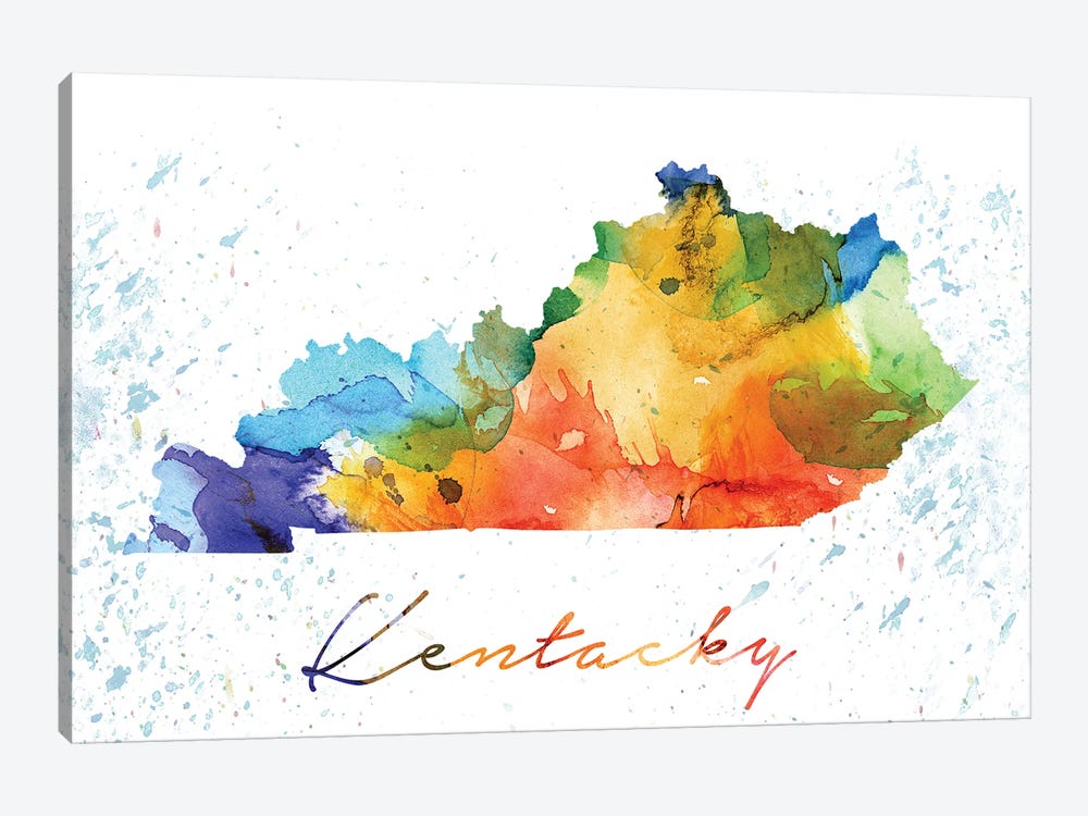 Kentucky State Colorful by WallDecorAddict 1-piece Canvas Print