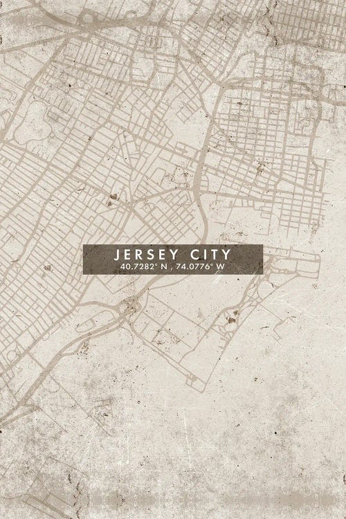 Jersey City, New Jersey, City Map Abstract Style