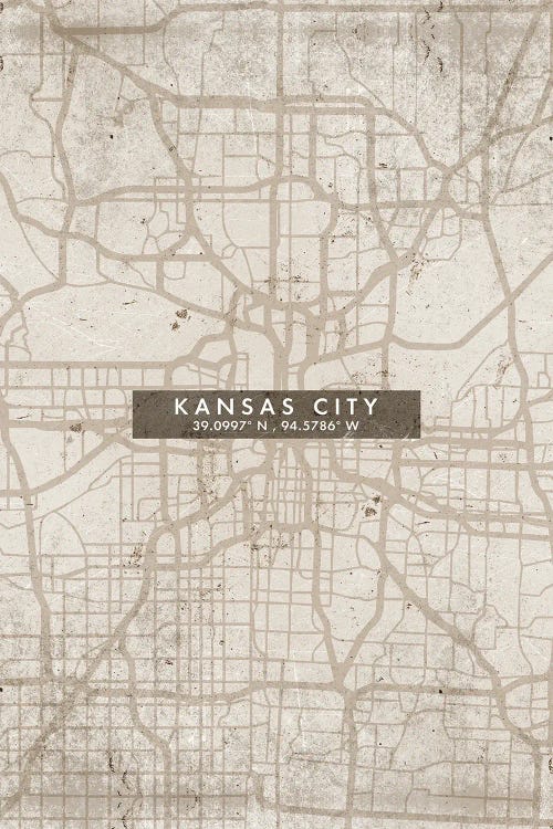 Kansas City Map Abstract Style