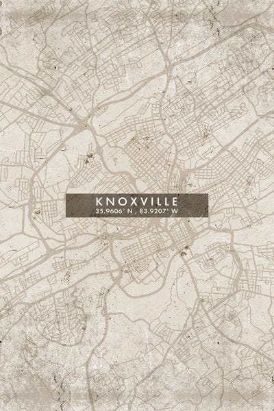 Knoxville City Map Abstract Style by WallDecorAddict canvas print