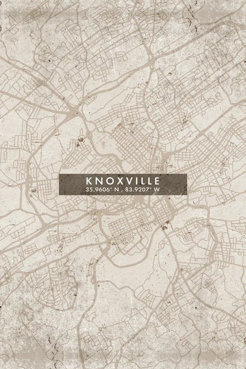 Knoxville City Map Abstract Style