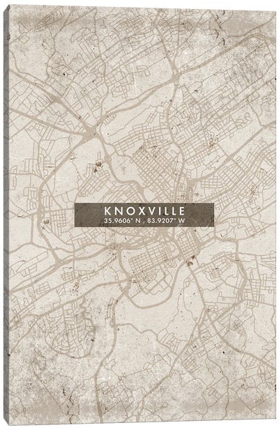 Knoxville City Map Abstract Style Canvas Art Print