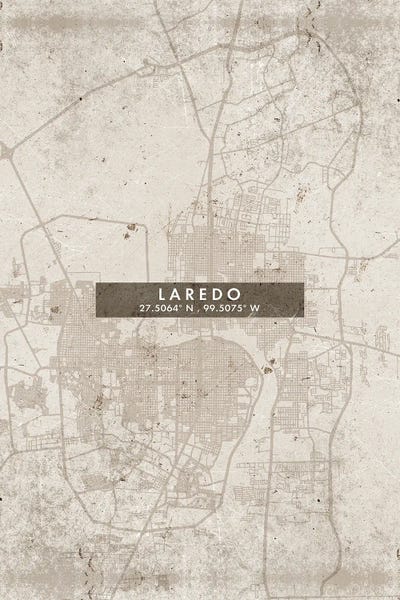 Fine Art Print: Laredo City Map Abstract Style by WallDecorAddict