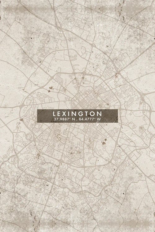 Lexington City Map Abstract Style