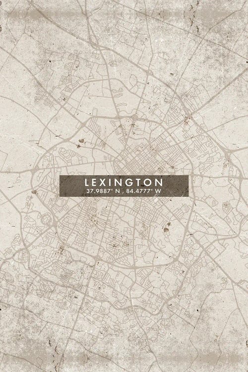 Lexington City Map Abstract Style