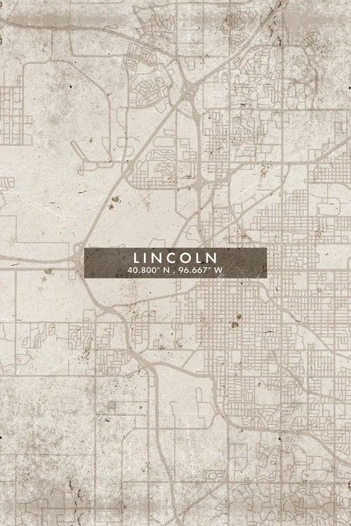 Lincoln  City Map Abstract Style