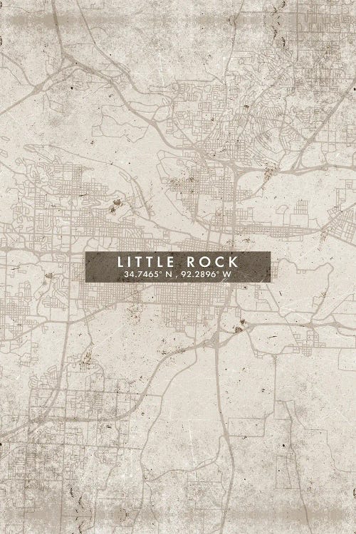 Little Rock City Map Abstract Style