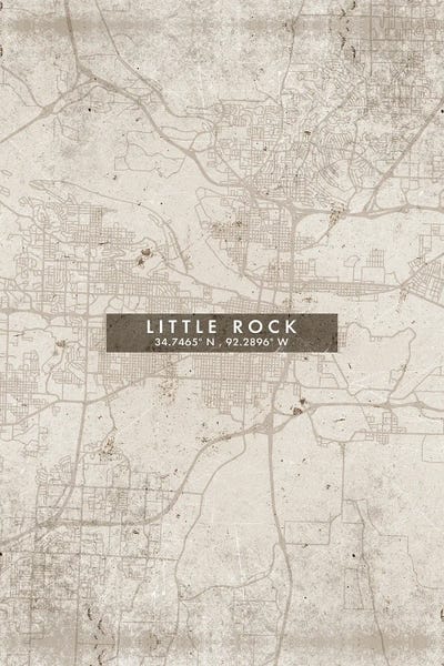 Arkansas: Little Rock City Map Abstract Style by WallDecorAddict