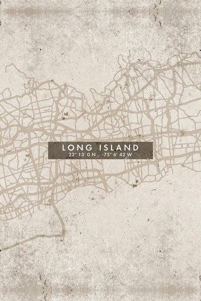 Long Island City Map Abstract Style by WallDecorAddict canvas print
