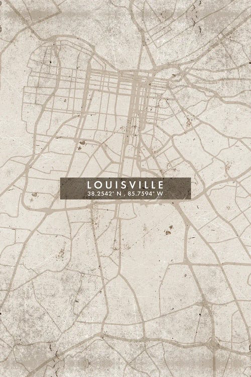 Louisville City Map Abstract Style