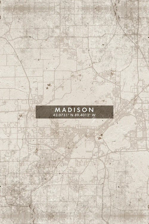 Madison City Map Abstract Style