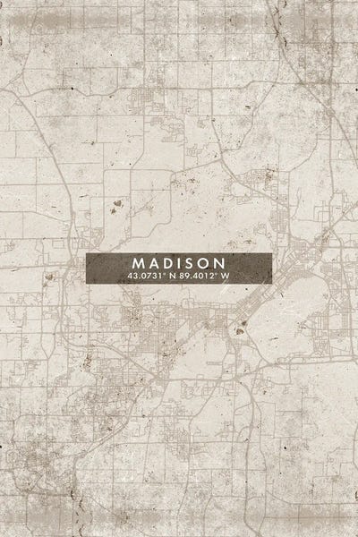 Wisconsin: Madison City Map Abstract Style by WallDecorAddict