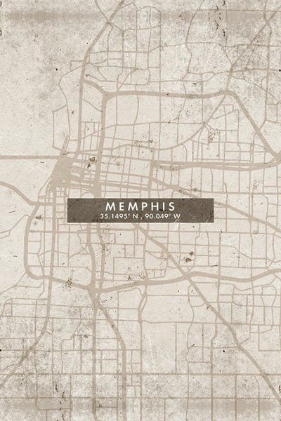 Tennessee: Memphis City Map Abstract Style by WallDecorAddict