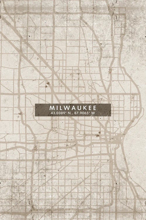 Milwaukee City Map Abstract Style