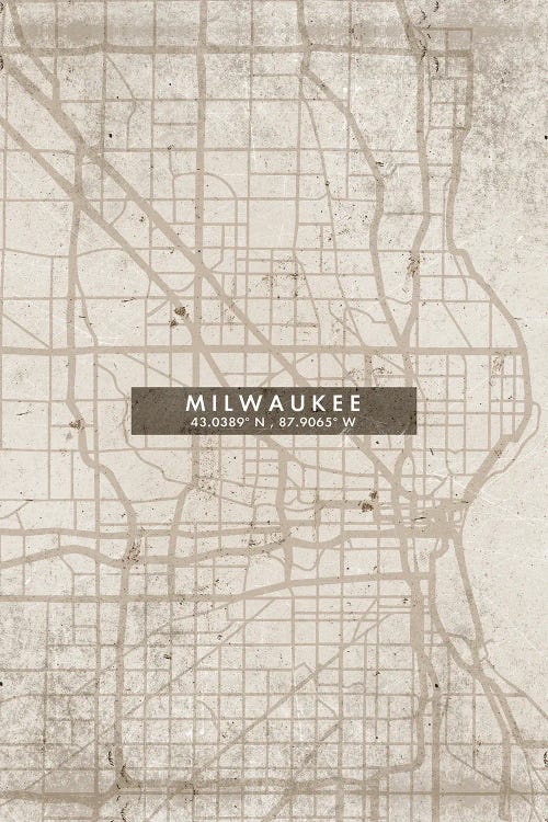 Milwaukee City Map Abstract Style by WallDecorAddict wall art