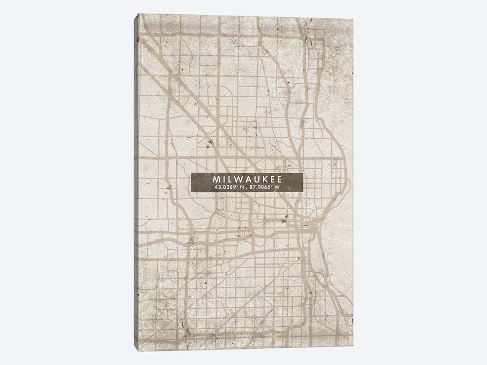 Milwaukee City Map Abstract Style by WallDecorAddict 1-piece Art Print