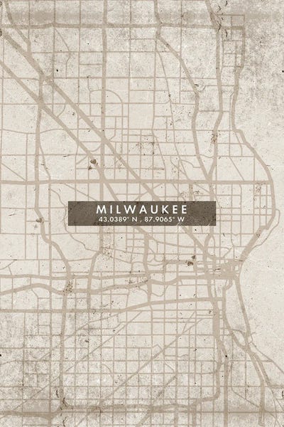 Wisconsin: Milwaukee City Map Abstract Style by WallDecorAddict