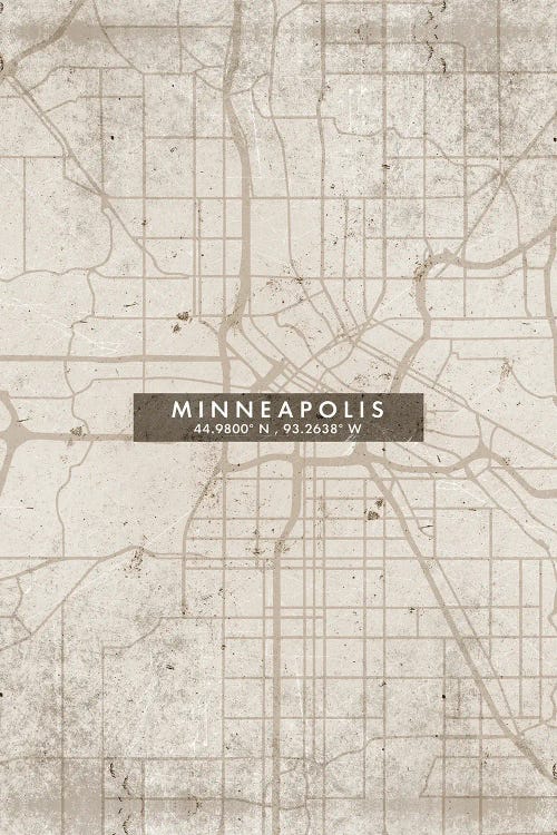 Minneapolis City Map Abstract Style