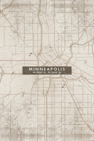Minnesota: Minneapolis City Map Abstract Style by WallDecorAddict