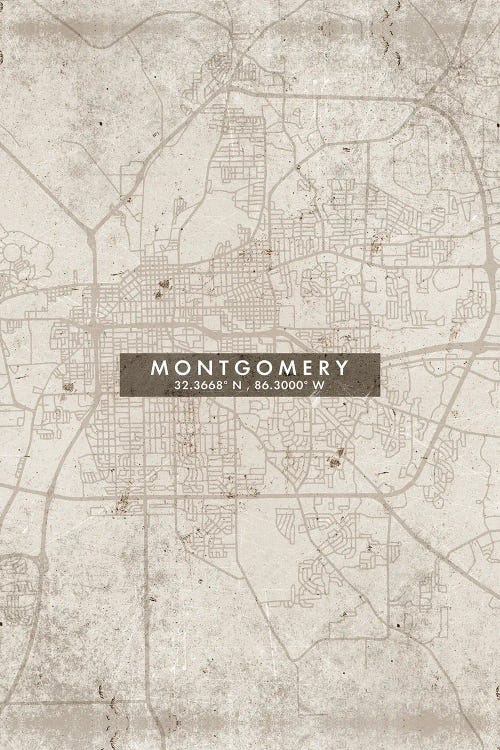 Montgomery  City Map Abstract Style