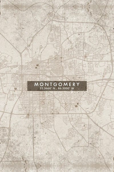Alabama: Montgomery  City Map Abstract Style by WallDecorAddict
