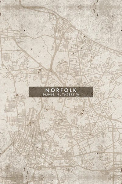 Norfolk City Map Abstract Style by WallDecorAddict art print