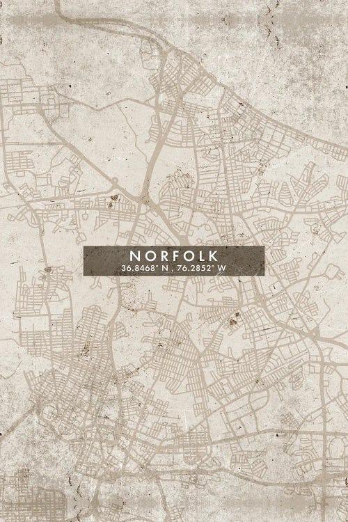 Norfolk City Map Abstract Style