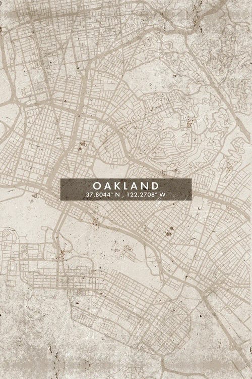 Oakland City Map Abstract Style