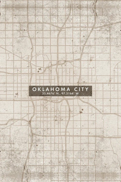 Oklahoma City Map Abstract Style