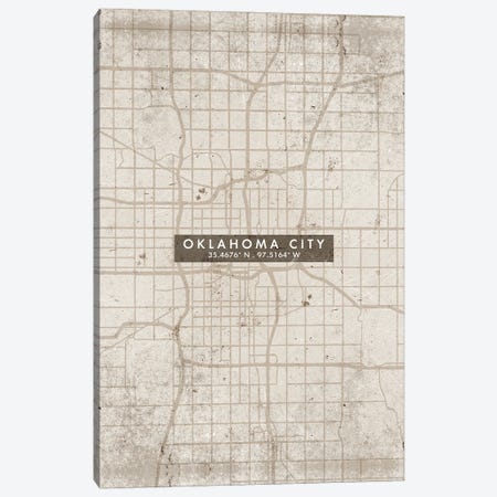 Oklahoma City Map Abstract Style Canvas Print #WDA1973} by WallDecorAddict Canvas Art