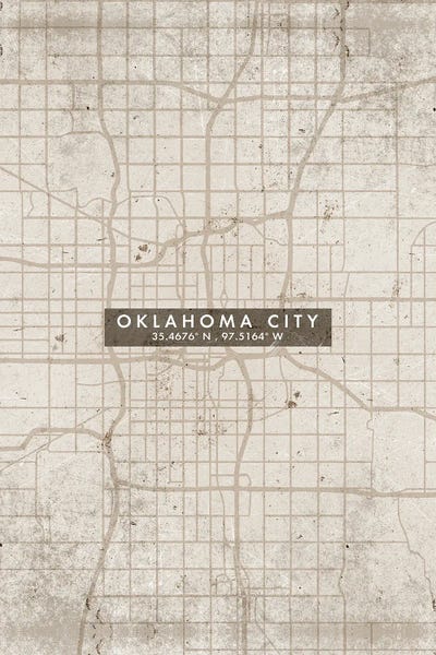Oklahoma: Oklahoma City Map Abstract Style by WallDecorAddict