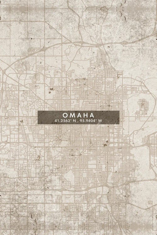 Omaha City Map Abstract Style