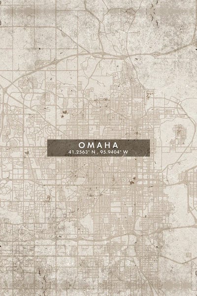 Omaha: Omaha City Map Abstract Style by WallDecorAddict